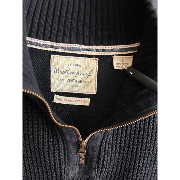 Mens Weatherproof Quarter Zip Sweater Black Mens Large - Picture 2 of 4
